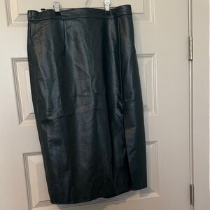 Skies Are Blue emerald green vegan leather Pencil Skirt NWT